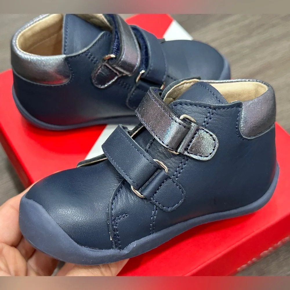 Kickers navy blue kids shoes. Size 22. US size 6. Brand new in box